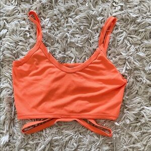 SHEIN Bright Orange Ribbed Top